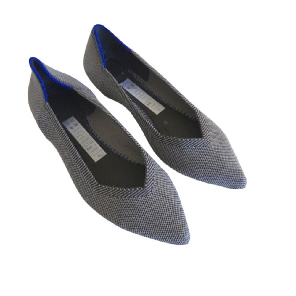 Rothy's The Point Grey Blue Knit Flats Women's Size 8 - Missing Insoles